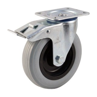 roulette pivotante avec frein 200mm série 61 ᠆ 15 montage de la plaque palier lisse