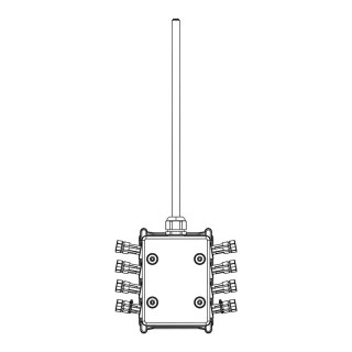 junctionbox 16x uitgang | 15m kabel | 1 x 2,5mm2 + 9 x 1mm2